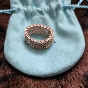 Tiffany And CO Elegant Silver Mesh Ring